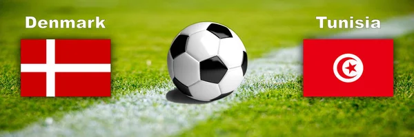 Fussball Weltmeisterschaft 2022 Spiel Daenmark Tunesien — Fotografia de Stock