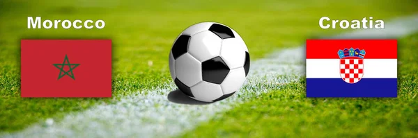 Fussball Weltmeisterschaft 2022 Spiel Marokko Kontra Kroatien — Zdjęcie stockowe