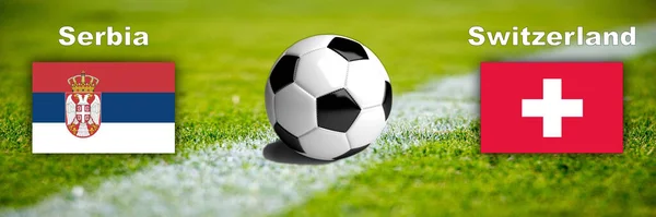 Fussball Weltmeisterschaft 2022 Spiel Serbien Kontra Schweiz — Zdjęcie stockowe