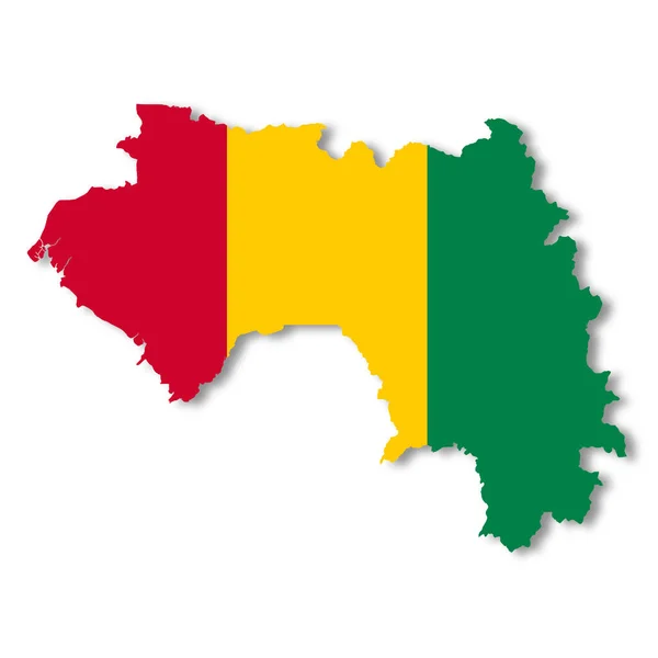 Guinea Térkép Fehér Háttér Nyírás Elérési Utat Hogy Távolítsa Árnyék — Stock Fotó