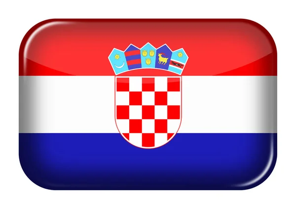 Ένα Κουμπί Ορθογώνιο Εικονίδιο Ιστού Της Κροατίας Περικοπή Διαδρομής Εικονογράφηση — Φωτογραφία Αρχείου