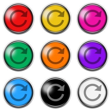 A refresh reload button icon set isolated on white with clipping path 3d illustration