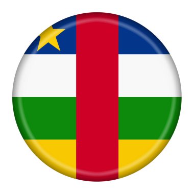 A Central African Republic flag button 3d illustration with clipping path