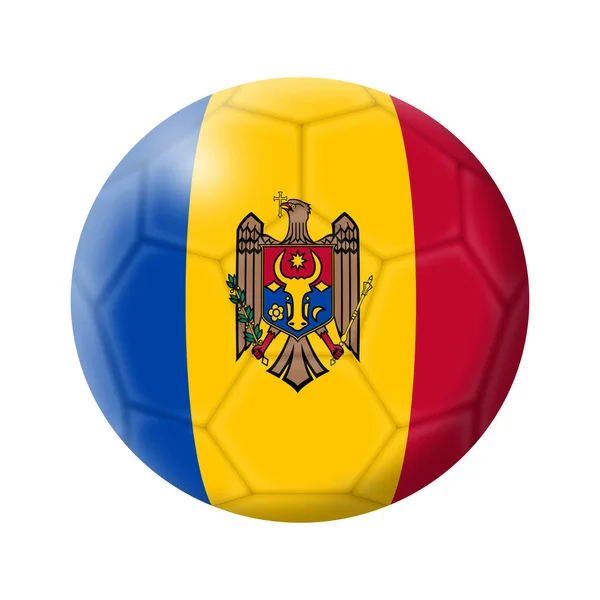 Moldavia Calcio Pallone Calcio Illustrazione Isolato Bianco Con Percorso Ritaglio — Foto Stock