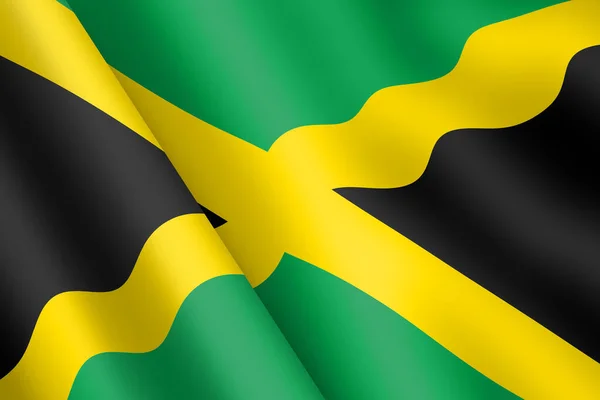 Ямайка Размахивая Флагом Иллюстрации Ветер Рябь — стоковое фото