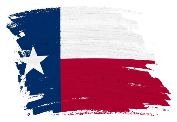 テキサスの旗の背景色スプラッシュブラシストローククリッピングパスと3Dイラスト — ストック写真