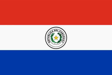 Bir Paraguay bayrağı arkaplan çizimi kırmızı beyaz mavi çizgili