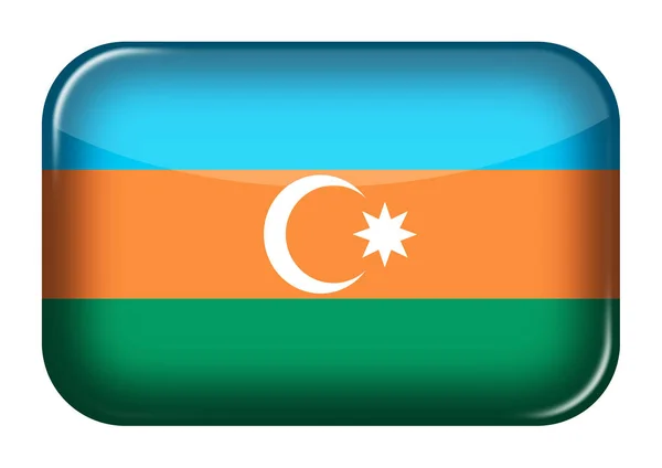 Azerbajdzjan Webb Ikon Rektangel Knapp Med Klippning Väg Illustration — Stockfoto