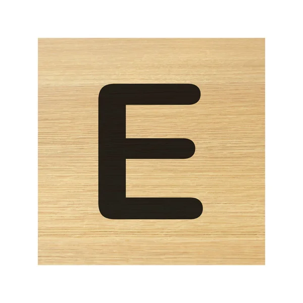 大写字母E的白色木块 带有剪切线 字母E的白色木块 带有剪切线 — 图库照片