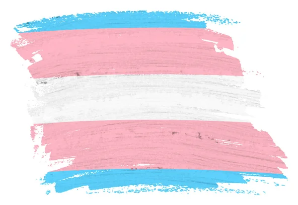 Una Bandera Orgullo Transgénero Pintura Fondo Pincelada Pincelada Ilustración Con —  Fotos de Stock