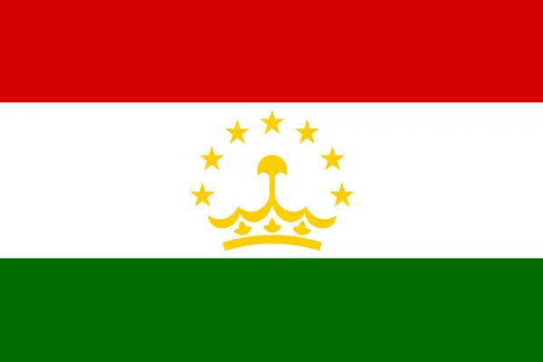 Tádžikistán Vlajka Pozadí Ilustrace Červená Bílá Zelená Žlutá Koruna Hvězdy — Stock fotografie