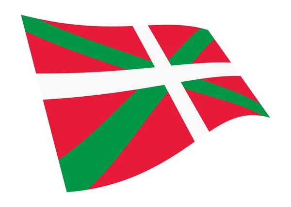 白で区切られた旗の3Dイラストをクリッピングパスで振っているバスク地方 — ストック写真
