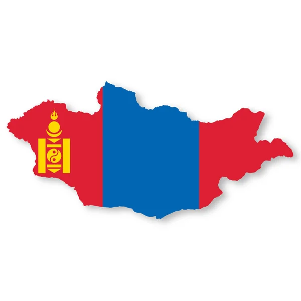 Карта Монголии Белом Фоне Трёхмерной Иллюстрацией — стоковое фото