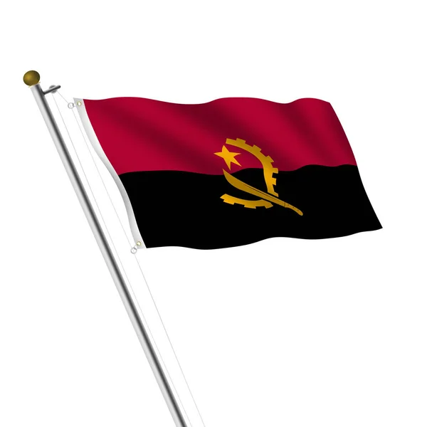 Una Ilustración Del Asta Bandera Angola Blanco Con Ruta Recorte —  Fotos de Stock