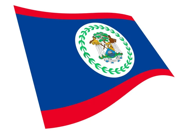 Belize Waving Flag Illustration Isolated White Clipping Path — Stock Photo, Image