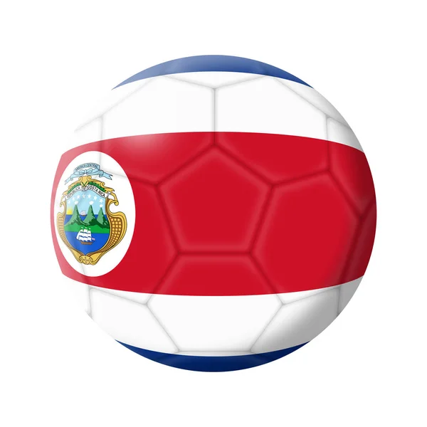 Calcio Costa Rica Pallone Calcio Illustrazione Isolato Bianco Con Percorso — Foto Stock