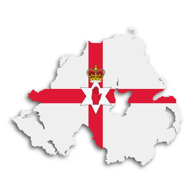 Eine Nordirlandkarte Auf Weißem Hintergrund Mit Wegbeschnitt Illustration — Stockfoto