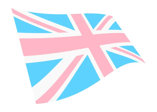 Een Verenigd Koninkrijk Groot Brittannië Transgender Zwaaiende Vlag Illustratie Geïsoleerd — Stockfoto