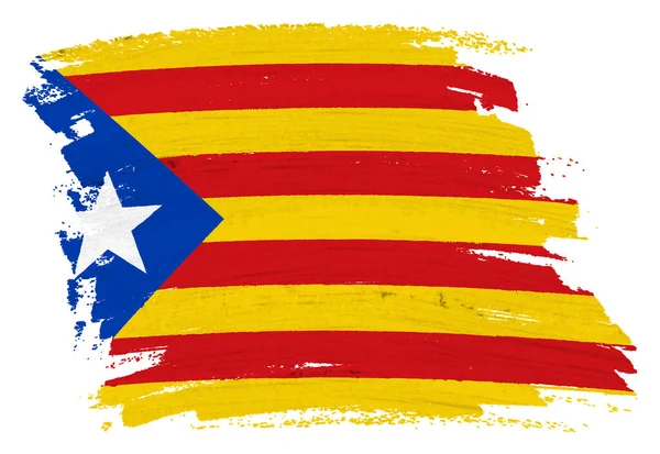 Catalonia Independence Flag Background Paint Splash Brushstroke Illustration Clipping Path — Stock Photo, Image