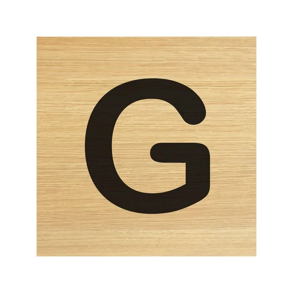 クリッピングパスと白の上の資本G木材ブロック — ストック写真
