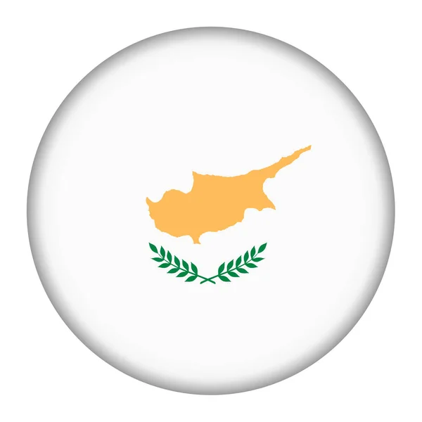 Tlačítko Kyperskou Vlajkou Ilustrace Oříznutou Cestou — Stock fotografie