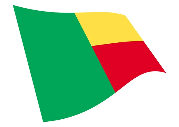 Una Ilustración Benin Ondeando Bandera Aislada Blanco Con Ruta Recorte —  Fotos de Stock