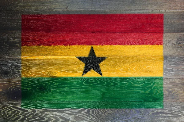 Ghánai Zászló Rusztikus Régi Felületi Háttér — Stock Fotó