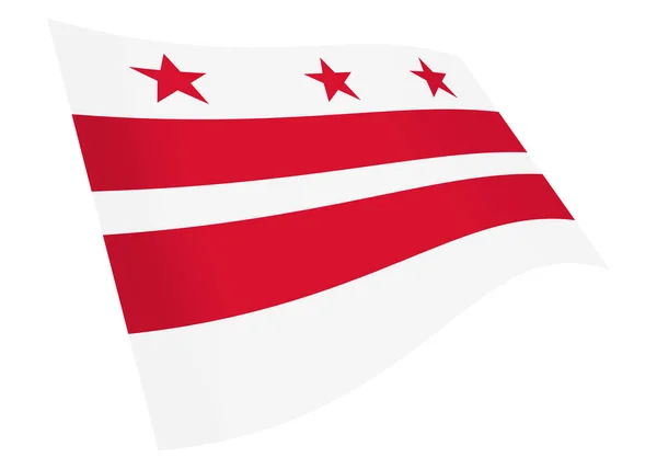 Μια Ουάσιγκτον Κυματίζει Σημαία Εικόνα Απομονώνονται Λευκό Ψαλίδισμα Διαδρομή — Φωτογραφία Αρχείου
