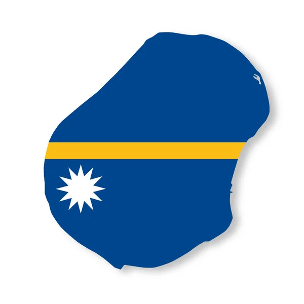 Una Mappa Della Bandiera Nauru Sfondo Bianco Con Percorso Ritaglio — Foto Stock