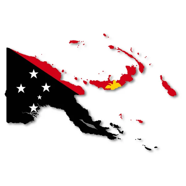 クリッピングパス3Dイラストと白の背景にパプアニューギニアの地図 — ストック写真