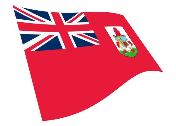 Bermuda Viftande Flagga Illustration Isolerad Vitt Med Klippbana — Stockfoto