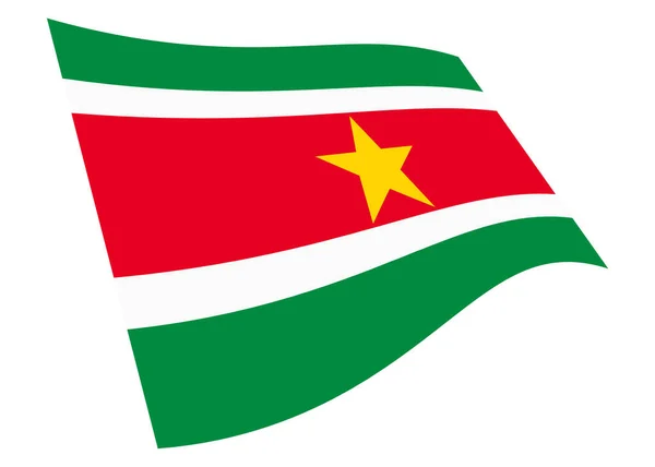 Gráfico Bandera Surinam Ondeando Aislado Blanco Con Ruta Recorte Ilustración —  Fotos de Stock