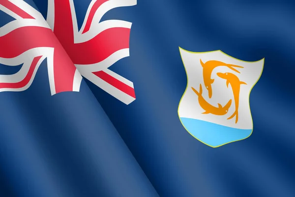 Anguilla Mávání Vlajka Ilustrace Vítr Vlnění — Stock fotografie
