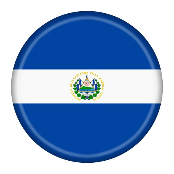 Кнопка Флага Сальвадора Иллюстрация Вырезанием Пути — стоковое фото
