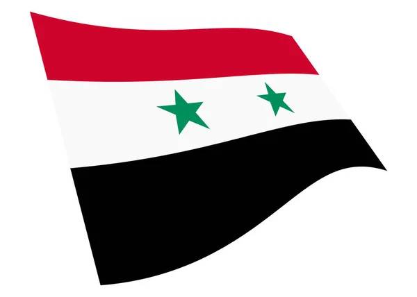 Syrien Viftar Flagga Grafik Isolerad Vitt Med Klippning Väg Illustration — Stockfoto