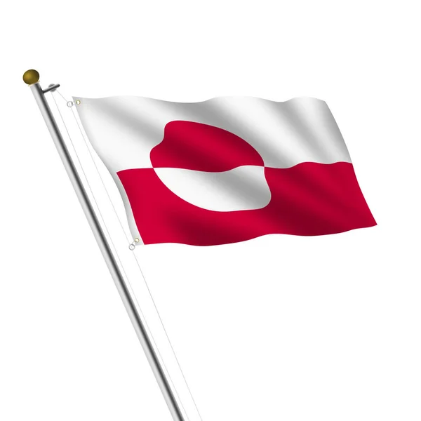Flagpole Groenlanda Ilustrație Alb Cale Tăiere — Fotografie, imagine de stoc