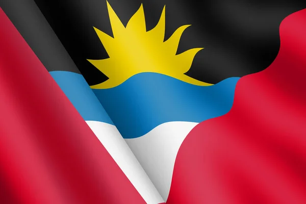 Een Antigua Barbuda Zwaaiende Vlag Illustratie — Stockfoto