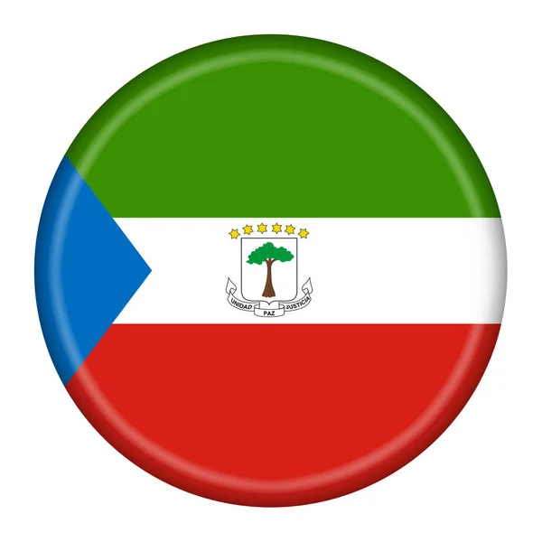 Uma Bandeira Guiné Equatorial Botão Ilustração Com Caminho Recorte — Fotografia de Stock