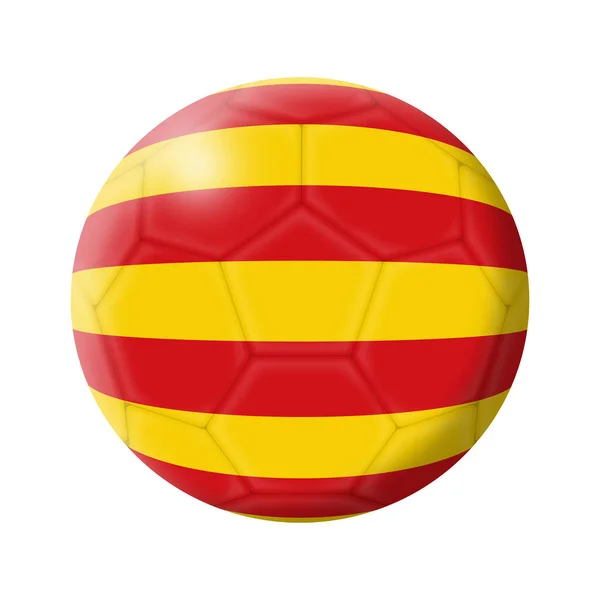 Katalánský Fotbalový Míč Ilustrace Izolované Bílém Výstřižkem Cesta — Stock fotografie