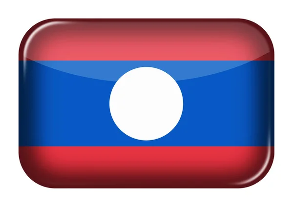 Laos Webb Ikon Rektangel Knapp Med Klippning Sökväg Illustration — Stockfoto