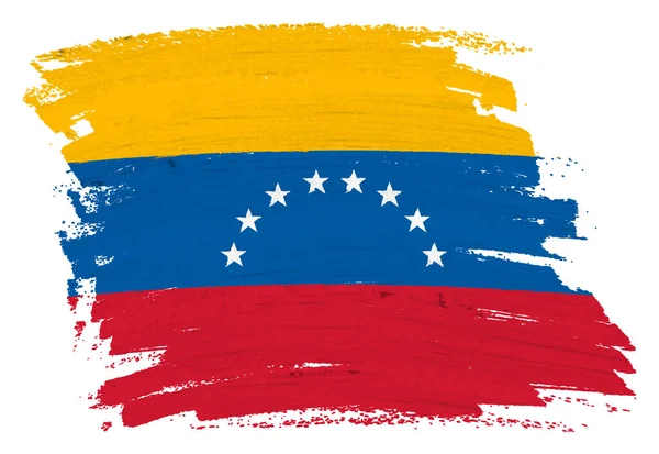 Flaga Wenezuela Tło Farba Plusk Pociągnięcie Pędzla Ilustracja Ścieżką Wycinania — Zdjęcie stockowe