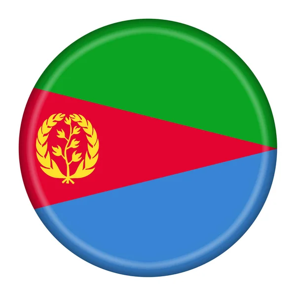 Tlačítko Vlajky Eritrea Ilustrace Oříznutou Cestou — Stock fotografie