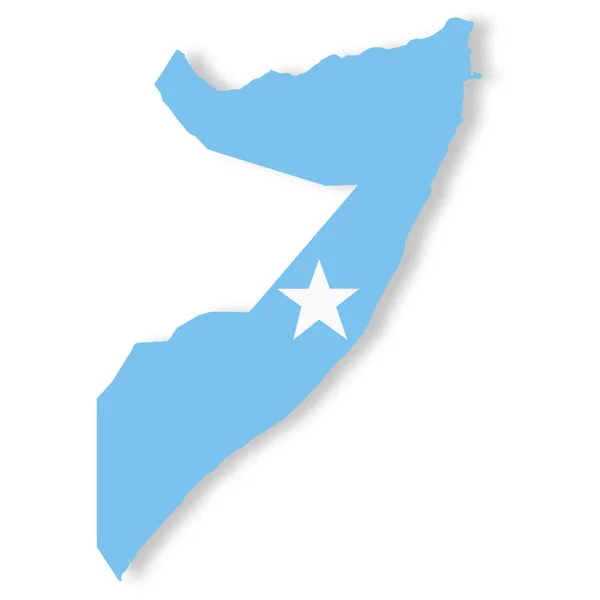 Een Somalische Vlag Kaart Witte Achtergrond Met Clipping Pad Illustratie — Stockfoto
