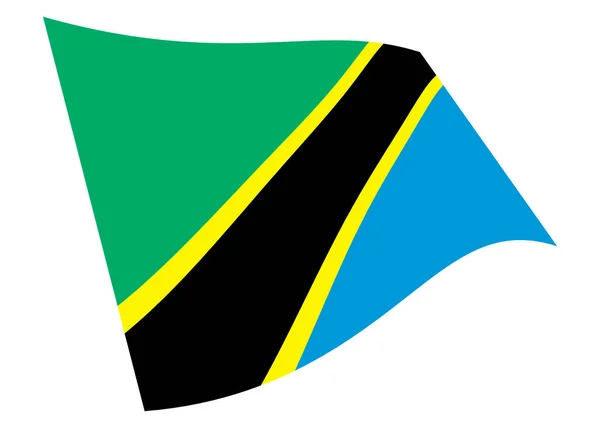 ホワイトにクリッピングパス3Dイラストで隔離されたタンザニアの手旗のグラフィック — ストック写真