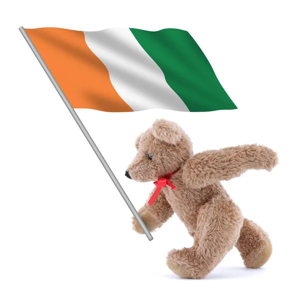 Una Bandera Costa Marfil Cote Ivoire Siendo Llevada Por Lindo — Foto de Stock