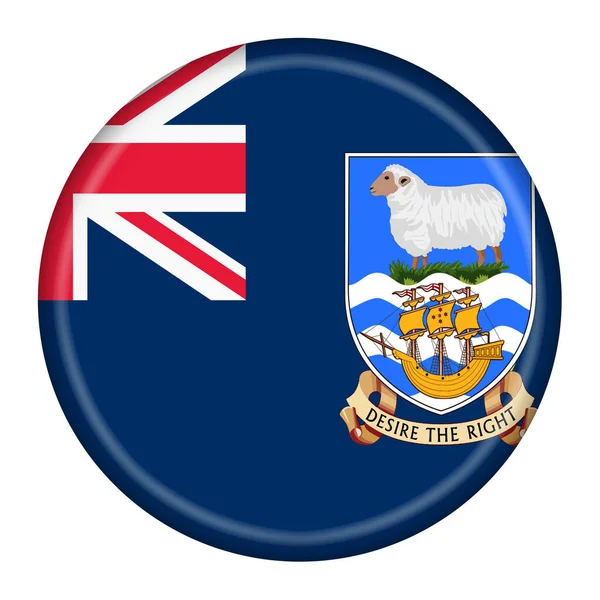 Кнопка Флага Фолклендских Островов Иллюстрация Вырезанием Пути — стоковое фото