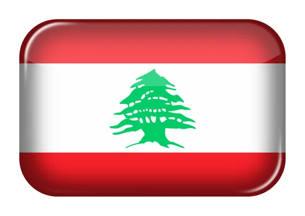 Libanon Webb Ikon Rektangel Knapp Med Klippning Väg Illustration — Stockfoto