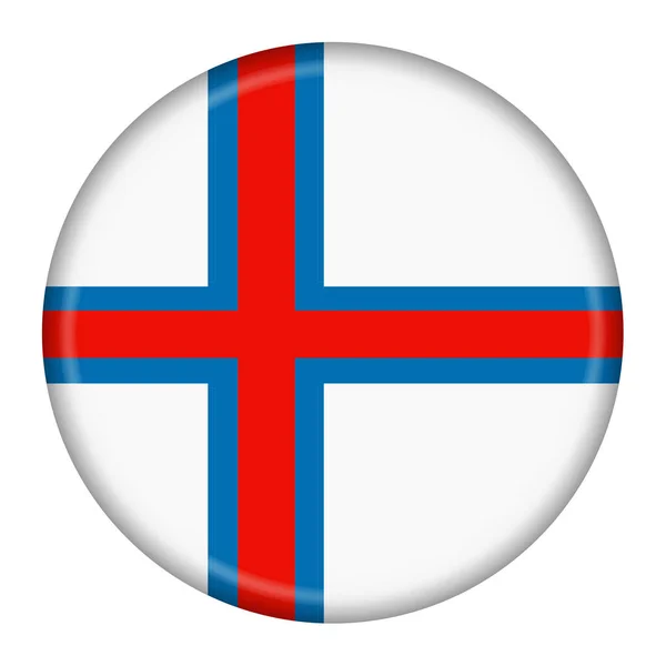 Faroe Islands Flag Button Illustration Clipping Path — Stock Photo, Image
