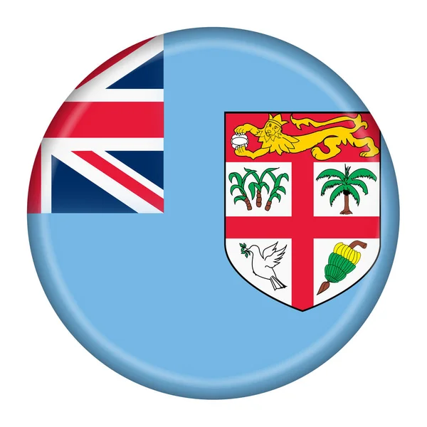 Una Bandera Fiyi Botón Ilustración Con Ruta Recorte — Foto de Stock