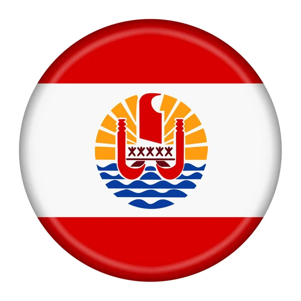 Ein Französisch Polynesien Flaggenknopf Illustration Mit Clipping Pfad — Stockfoto